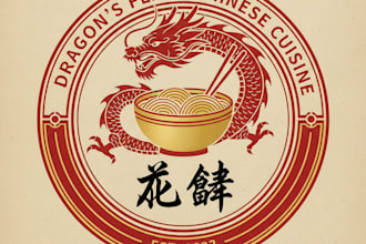design a professional chinese food logo for your restaurant or brand