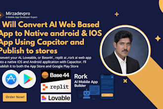 convert loveable, base44 app using capacitor native IOS and android app publish