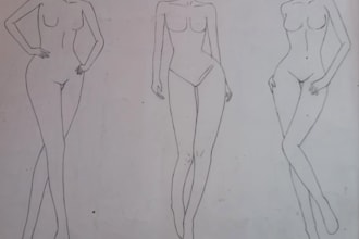 create fashion sketches and croquis illustrations