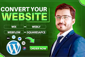 clone convert or transfer wix, weebly, webflow, squarespace to wordpress website