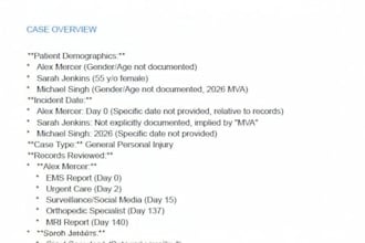 create a medical chronology and red flag map for personal injury med mal cases