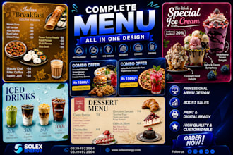 design eye catching menu card designs