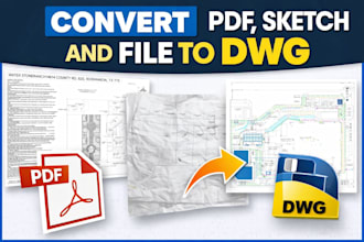convert any file, survey, sketch and pdf into autocad