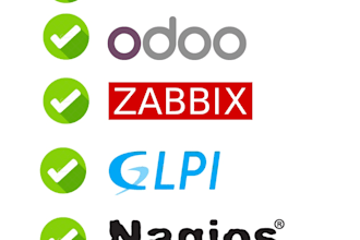 install, secure, and setup auto backup for odoo dolibarr glpi zabbix and nagios
