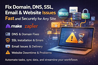 fix domain dns SSL email and website issues for wordpress and websites in 24hrs