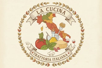 design a professional italian food logo for your restaurant or brand
