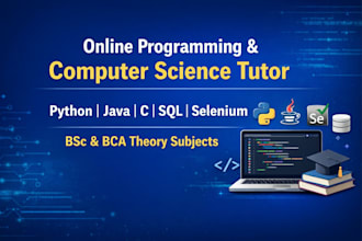 teach python, java and selenium with live practical sessions