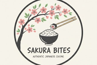 design a professional japanese food logo for your restaurant or brand