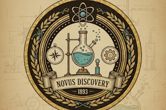 make a vintage science lab mascot logo for your company