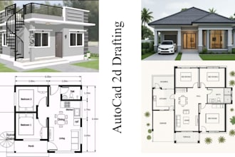 do professional autocad 2d drafting and floor plan from PDF to dwg
