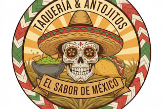 design a professional mexican food logo for your restaurant or brand