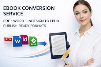 do ebook conversion from PDF, word and indesign to epub and kindle