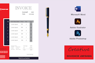 design modern invoice, flyer, letterhead for your business