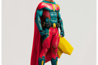 design epic superhero characters in graphic novel art style