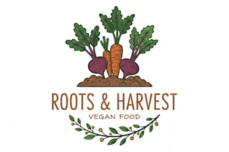 design a professional vegan food logo for your restaurant or brand