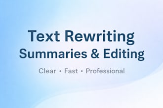 rewrite, summarize, and edit texts clearly and professionally