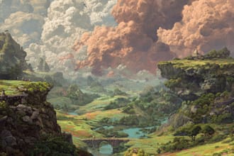 create fantasy landscape illustrations