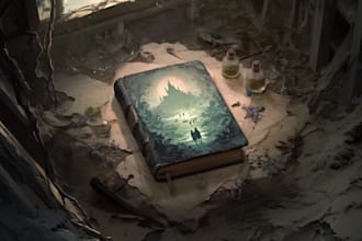 do illustration book cover, fantasy book cover, paperback, and kindle book cover