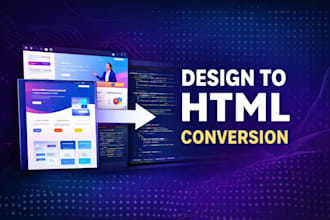 convert design to HTML CSS responsive webpage