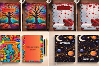 design journal, planner, notebook and book cover for kdp