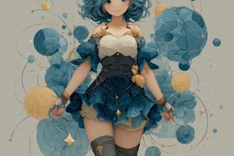 design png tuber anime character in vtuber