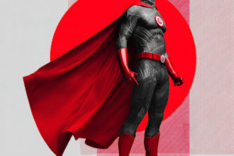 design superhero team artwork in comic graphic novel style