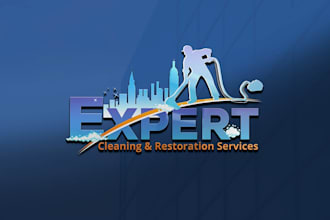 create clean house janitorial, pressure wash or commercial cleaning service logo