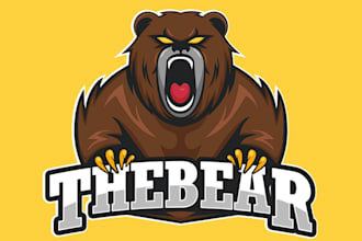 make mascot bear cartoon panda logo and t shirt design