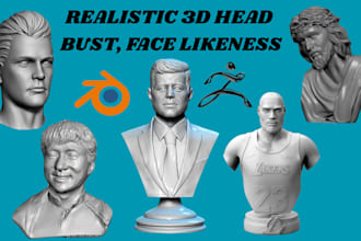 sculpt realistic 3d head bust model 3d facelikeness 3d printing stl