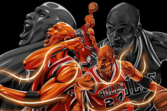 draw sports cartoon with big head or caricature style
