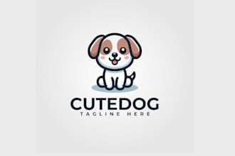 create attractive and imagination puppy logo design
