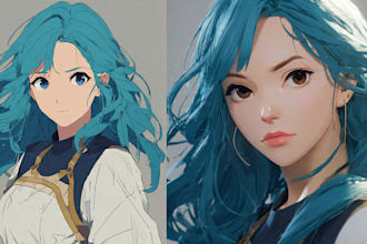 design custom anime or game style characters
