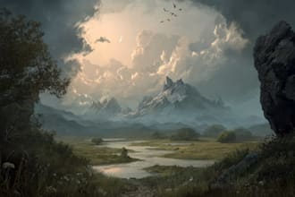 create fantasy landscape illustrations