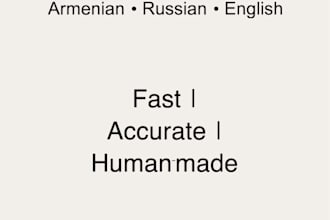 transcribe, type, proofread armenian, russian, english text