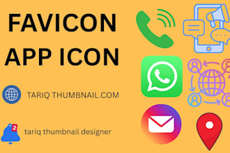 design modern custom icon and favicon for web and app