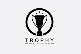 create high quality and beautiful trophy logo design