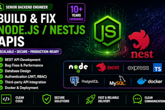 build or fix nodejs and nestjs rest apis