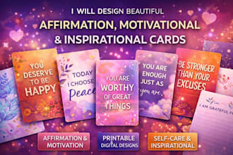 design beautiful affirmation card, motivational and inspirational card