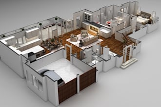 create 2d and 3d floor plan using chief architect in 24 hours
