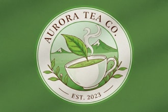 do high quality and beautiful green tea logo design for your business