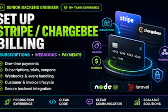 integrate stripe or chargebee subscriptions and webhooks