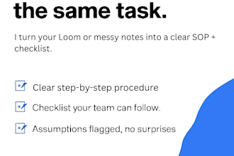 provide clear sop and checklist from your loom and notes