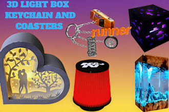 design custom 3d lightbox 3d keychain coasters and logo for 3d printing