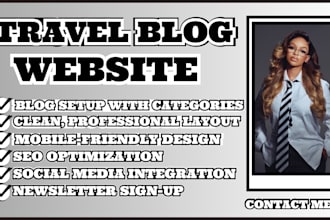 travel blog website design travel blogger website content creator website