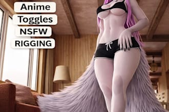 do vrchat avatar, 3d avatar, anime vrc avatar, furry nsfw 3d model, vr character