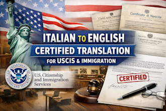 provide certified translations italian english