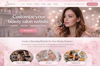 customize your beauty salon website, cosmetic, skincare, supplement website