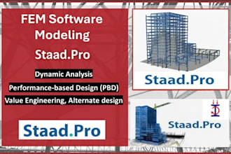 design and analysis steel structure with load calculation on staad pro