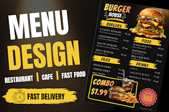 design a restaurant,cafe or fast food menu