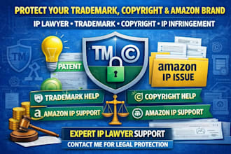 be ip lawyer for trademark, copyright, patent, amazon ip infringement, invention